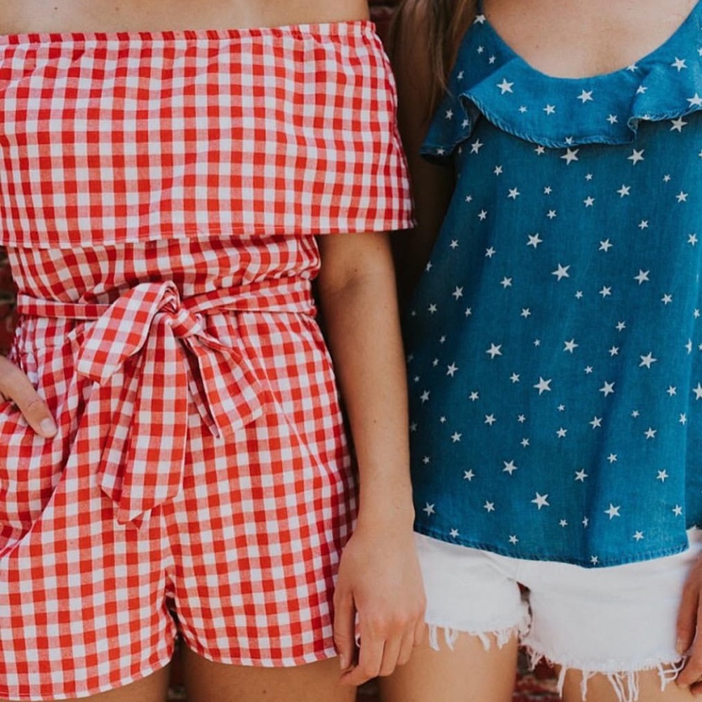 Gingham Red Romper - image 2